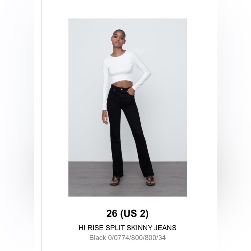 NET Zara hi rise split skinny jean